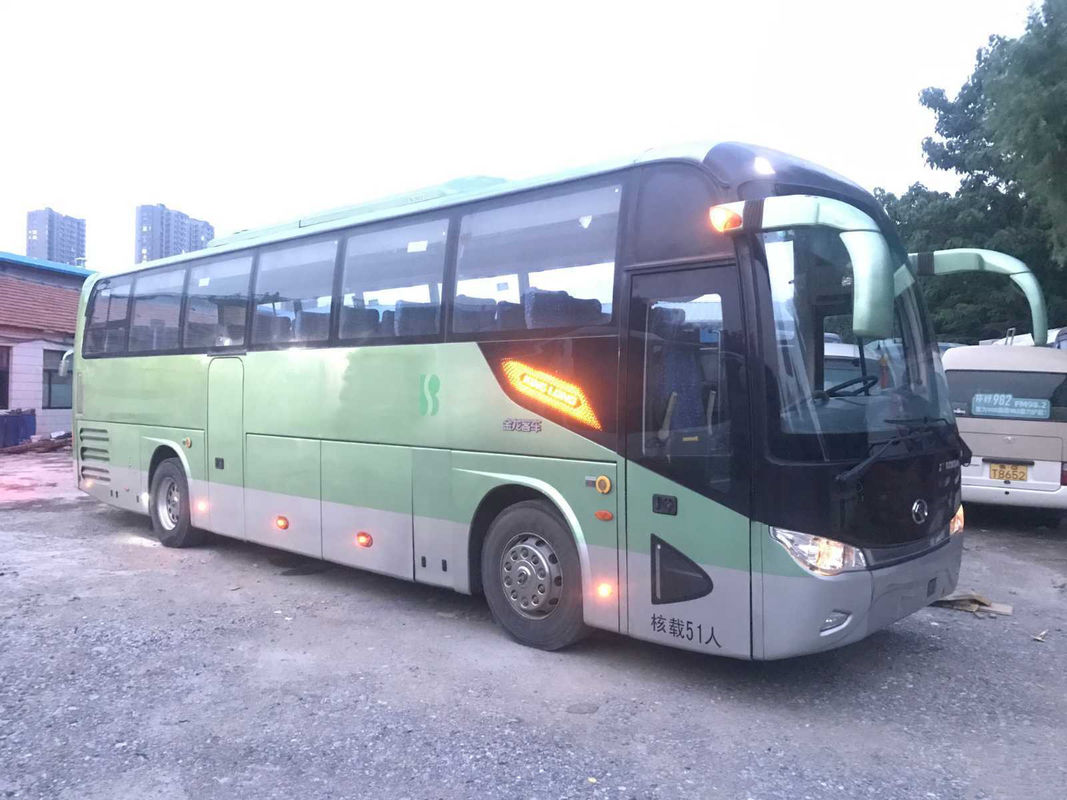 কিংলং বাসের ডবল দরজা ব্যবহৃত কোচ বাস 51 আসনের এয়ারব্যাগ চেসিস XMQ6113 ইউচাই রিয়ার ইঞ্জিন