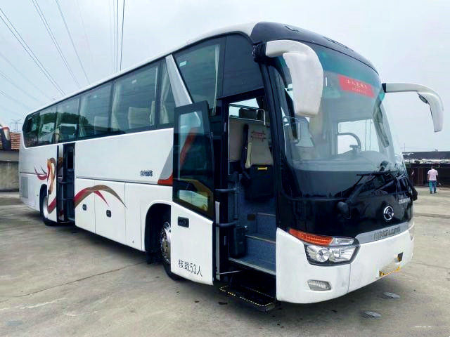 ব্যবহৃত কিংলং বাস 53 আসনের ডবল দরজা ব্যবহৃত কোচ বাস XMQ6129 বাম স্টিয়ারিং