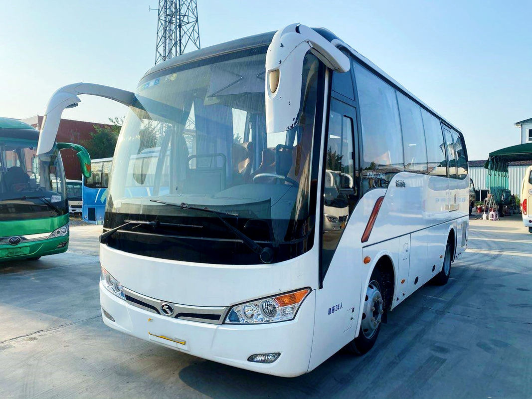 ব্যবহৃত ট্যুর বাস Kinglong XMQ6802 ব্যবহৃত বাস 34 আসন ইউচাই ইঞ্জিন ইউরো 5 ইস্পাত চ্যাসি উচ্চ মানের