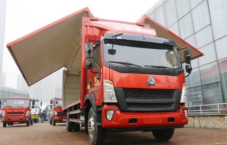 সেকেন্ড হ্যান্ড Howo Sinotruk লরি ট্রাক 4x2 ড্রাইভ মোড Howo 151hp কার্গো ট্রাক ব্যবহার করা হয়েছে