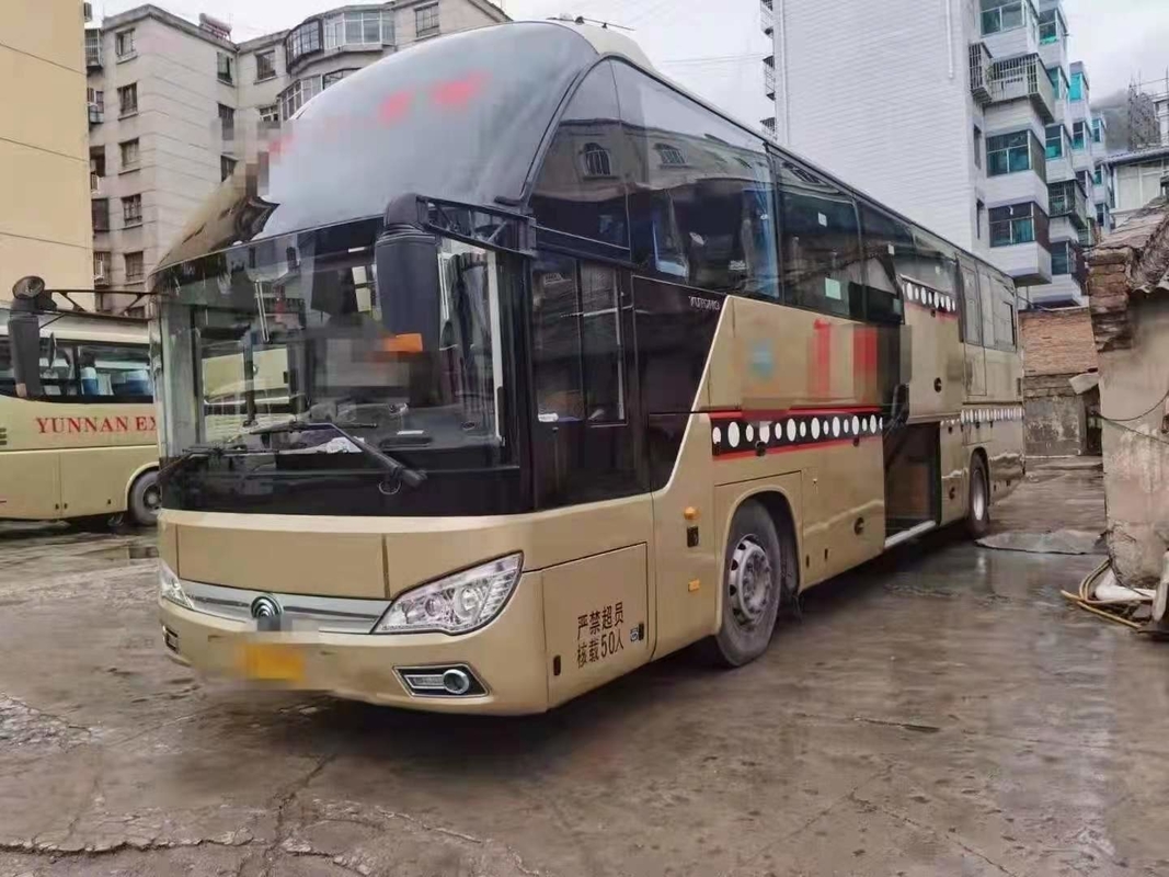 2018 সালের ব্যবহৃত বাস Yutong ব্যবহৃত ট্রিপ বাস Zk6122 50 আসনের Lhd সাপোর্ট ডিজেল A/C গোল্ডেন কালার