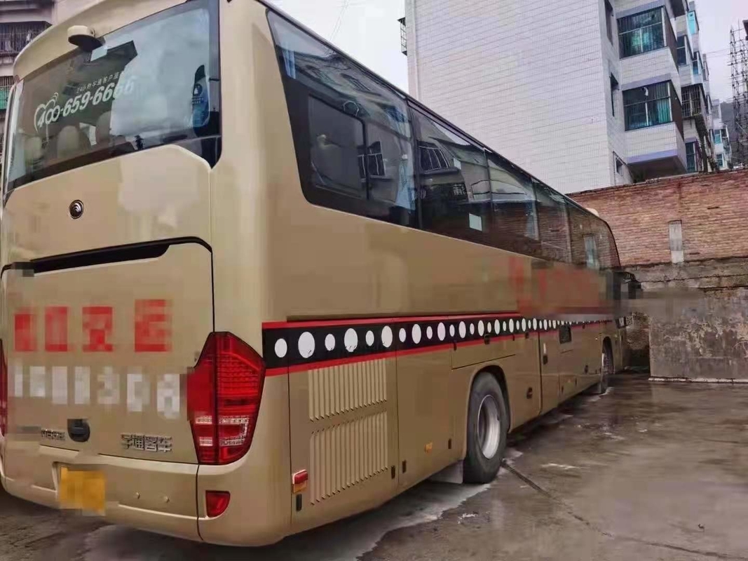 2018 সালের ব্যবহৃত বাস Yutong ব্যবহৃত ট্রিপ বাস Zk6122 50 আসনের Lhd সাপোর্ট ডিজেল A/C গোল্ডেন কালার