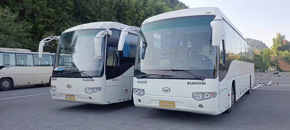 তানজানিয়ায় হাইগার বাস KLQ6129 Yutong দীর্ঘ ব্যবহৃত কোচ বাস 65 আসনের RHD ফ্রন্ট ইঞ্জিন 2+3 লেআউট টয়োটা কোস্টার বাস