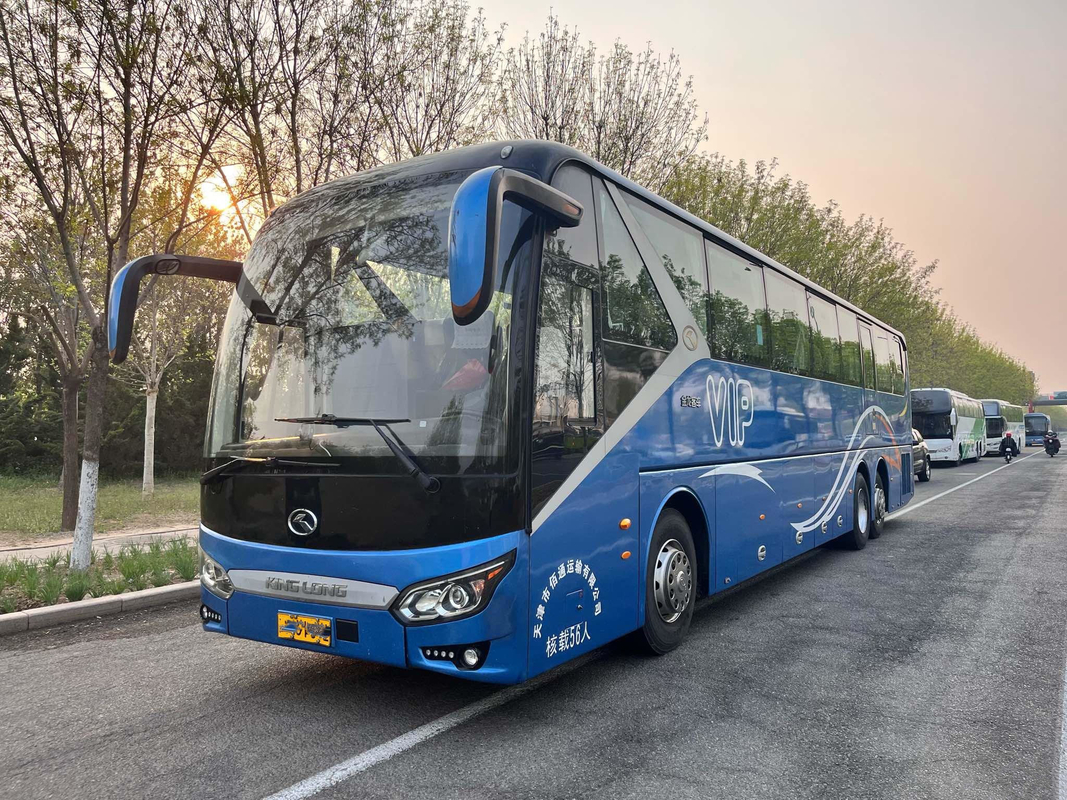 কিংলং বাস নতুন XMQ6135 ব্যবহৃত কোচ বাস 56 আসনের LHD সামনের ইঞ্জিন ডাবল এক্সেল