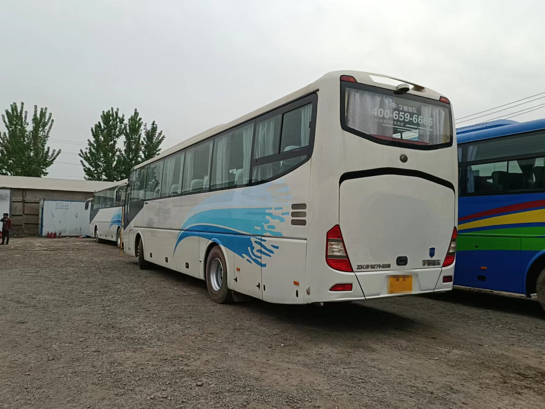 2015 সাল 65 সিটার ব্যবহৃত ইউটং বাস ZK6127 ব্যবহৃত যাত্রীবাহী বাস 310kw রিয়ার ইঞ্জিন ডান হাতের ড্রাইভ