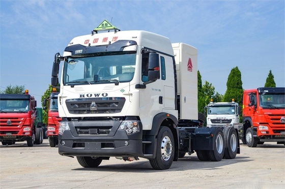 HOWO ভারী ট্রাক 460HP 6X4 সিএনজি বিপজ্জনক পণ্য ট্র্যাক্টর জাতীয় VI পিছনের আটটি চাকার